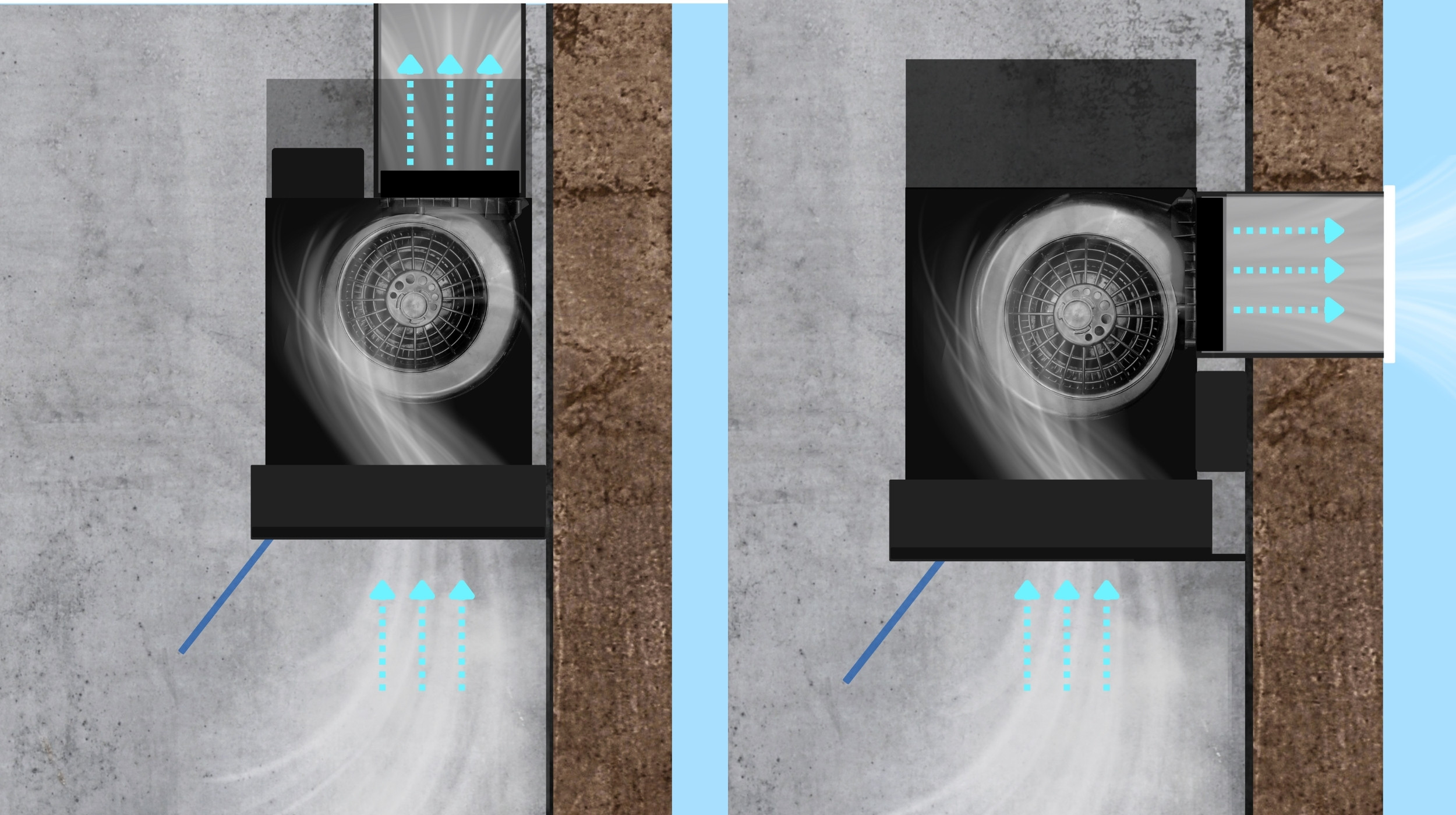 Vertical - Horizontal Exhaust